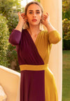 Cayro Valentia Wrap Maxi Dress, Purple & Lime