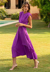 Cayro Serena Knot Waist Midi Dress, Purple