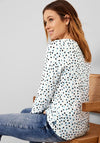 Cecil Dot Print Tunic Top, Vanilla White