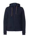 Cecil Diamond Quilted Full Zip Hoodie, Navy