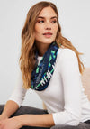 Cecil Colour Print Loop Scarf, Deep Blue