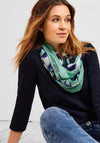 Cecil Colour Print Loop Scarf, Vanilla White Multi