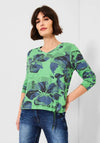 Cecil Floral Tie Hem Sweater, Smash Green
