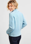 Cecil Waffle Textured Half Zip Sweatshirt, Faded Blue