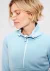Cecil Waffle Textured Half Zip Sweatshirt, Faded Blue