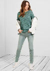 Cecil Melange Pattern Knit Top, Green