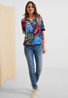 Cecil Floral Print Blouse, Easy Khaki Multi