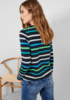 Cecil Multi Colour Stripe Top, Deep Blue Multi