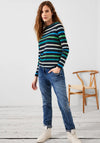 Cecil Multi Colour Stripe Top, Deep Blue Multi