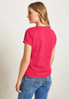 Cecil Word Print V Neck T-Shirt, Strawberry Red