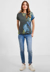 Cecil Boat Neck Printed T-Shirt, Khaki