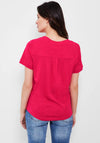 Cecil Tunic Neck T-Shirt, Strawberry Red