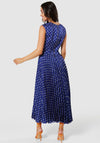 Closet London Dotty A Line Maxi Dress, Navy