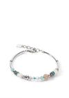 Coeur De Lion Brilliant Square Bracelet, Silver & Green