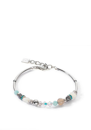 Coeur De Lion Brilliant Square Bracelet, Silver & Green