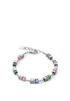 Coeur De Lion Hematite Cube Bracelet, Silver Multi