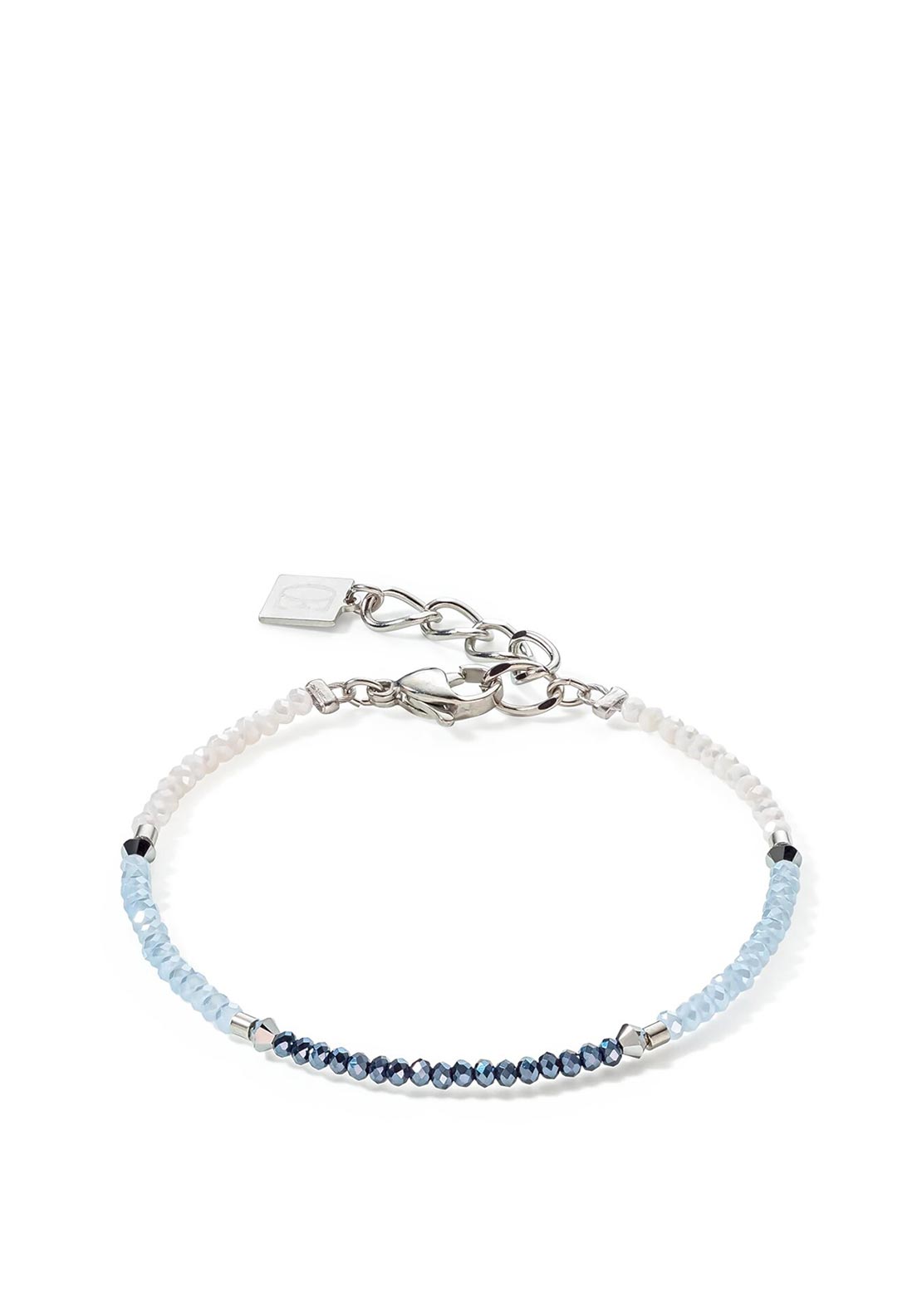 Coeur De Lion Brilliant Square Bracelet, Silver & Blue