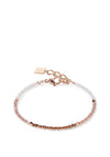 Coeur De Lion Brilliant Square Bracelet, Rose Gold & Beige
