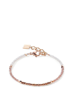 Coeur De Lion Brilliant Square Bracelet, Rose Gold & Beige