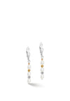 Coeur De Lion Cube Trilogy & Oval Pearl Earrings, Silver