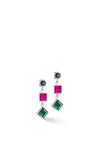 Coeur De Lion Brilliant Square Pendant Earrings, Multi