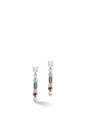 Coeur De Lion Asymmetric Princess Pearls Earrings, Silver