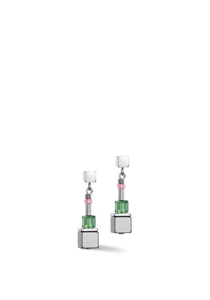 Coeur De Lion Hematite Cube Earrings, Silver