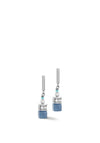 Coeur De Lion Geocube Pearl Fusion Earrings, Silver & Blue