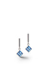 Coeur De Lion Brilliant Square Earrings, Silver & Blue
