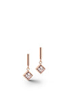 Coeur De Lion Brilliant Square Earrings, Rose Gold & Beige