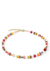 Coeur De Lion Indian Summer Geocube Necklace, Gold Multi