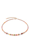 Coeur De Lion Indian Summer Cube Necklace, Rose Gold Multi