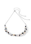 Coeur De Lion Dancing Crystals Necklace, Silver & Black