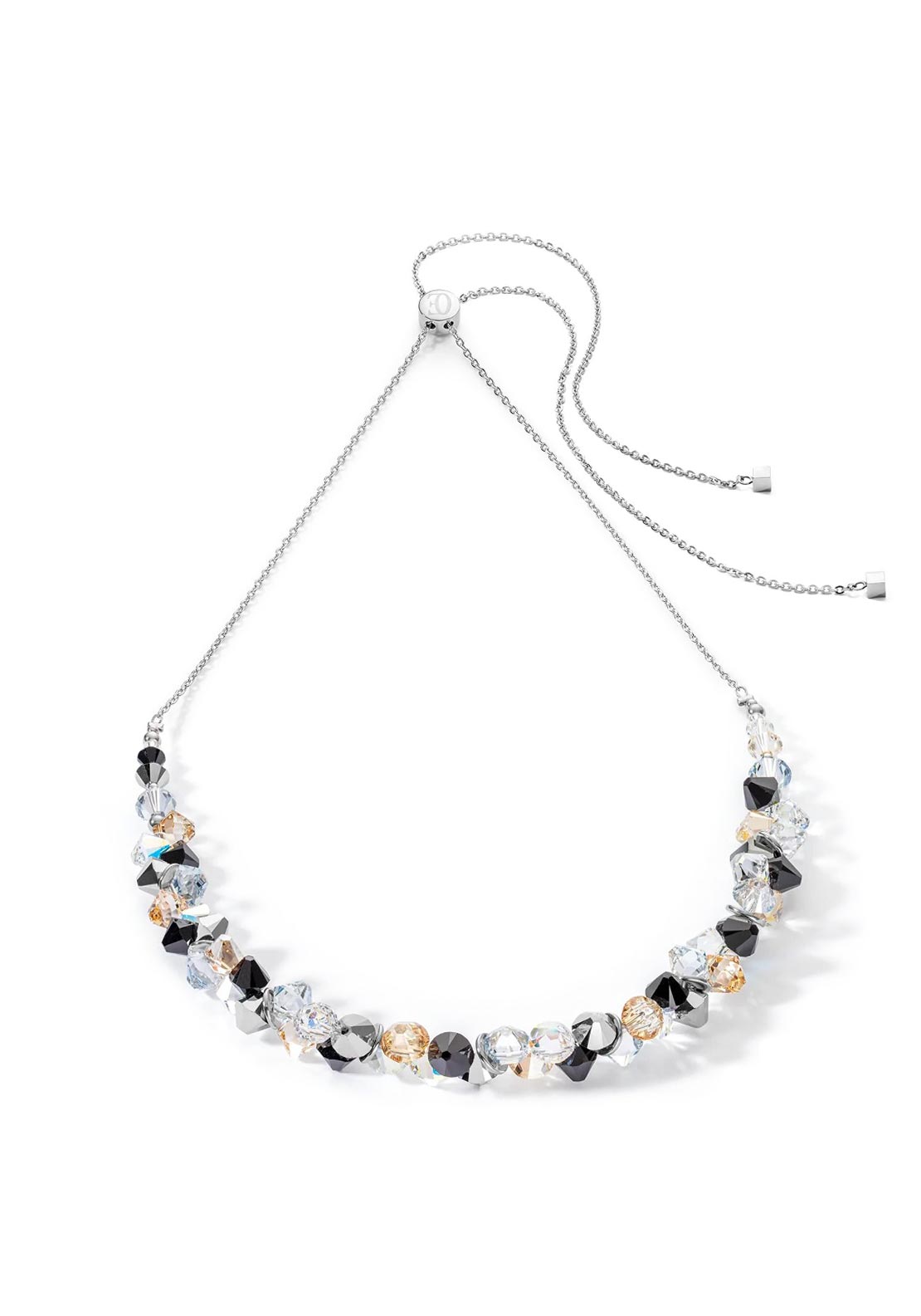 Coeur De Lion Dancing Crystals Necklace, Silver & Black