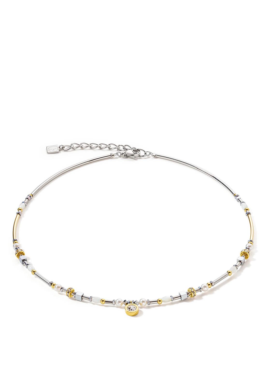 Coeur De Lion Sparkling Dot Necklace, Gold & Silver