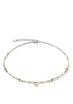 Coeur De Lion Sparkling Dot Necklace, Gold & Silver