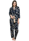 CottonReal Tropical Floral Pyjama Set, Navy