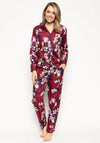 Cyberjammies Clarissa Floral Pyjama Bottoms, Burgundy