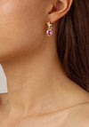 Dyrberg/Kern Anna Hoop Earrings, Gold & Rose