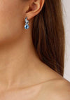 Dyrberg/Kern Anna Hoop Earrings, Silver & Light Blue