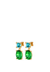 Dyrberg/Kern Antonia Drop Earrings, Gold & Green