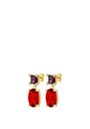 Dyrberg/Kern Antonia Drop Earrings, Gold & Red