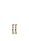 Dyrberg/Kern Cornelia Drop Earrings, Gold & Green Multi