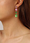 Dyrberg/Kern Cornelia Drop Earrings, Gold & Green Multi