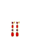 Dyrberg/Kern Cornelia Red Drop Earrings, Gold