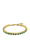Dyrberg/Kern Cory Emerald Green Bracelet, Gold