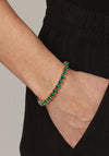 Dyrberg/Kern Cory Emerald Green Bracelet, Gold