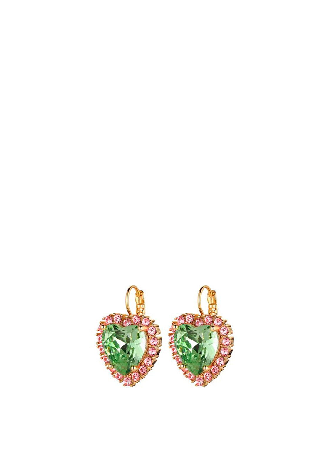 Dyrberg/Kern Felicia Heart Earrings, Gold & Green
