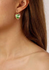 Dyrberg/Kern Felicia Heart Earrings, Gold & Green