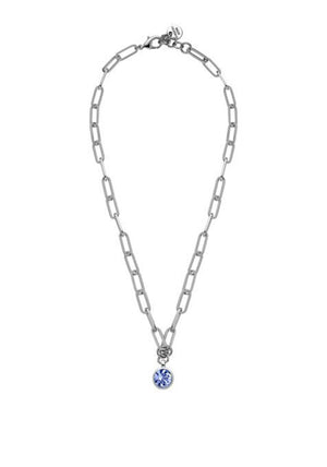 Dyrberg/Kern Lisanna Necklace, Silver & Light Blue